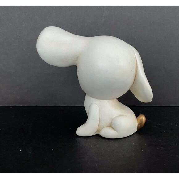 Vintage EGAN Adorable Puppy Dog Ceramic Porcelain Figurine Ivory & Gold - Picture 3 of 7